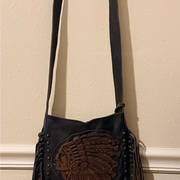 RAVIANI Brown Leather Fringe Bag - Picture 3 of 6